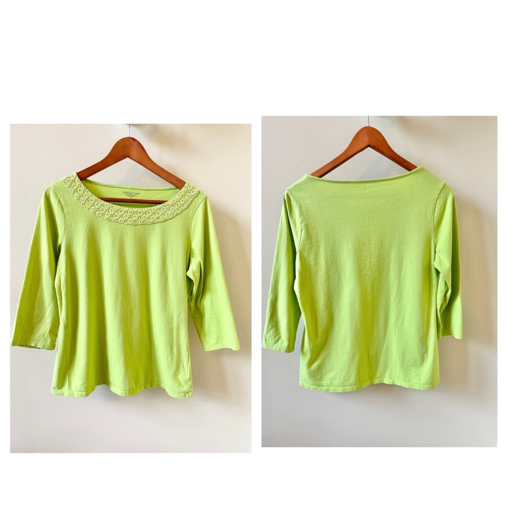 Cold water creek shirt 3/4 sleeves and detail at neck size 8